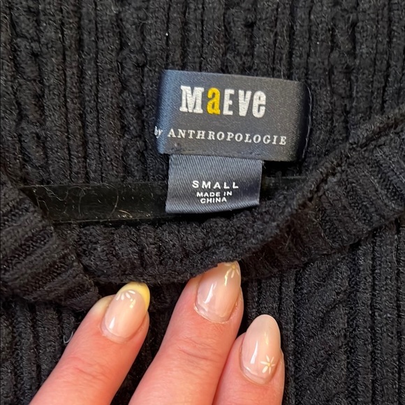 Maeve Black cable knit & sheer stripe sleeves - Picture 4 of 8